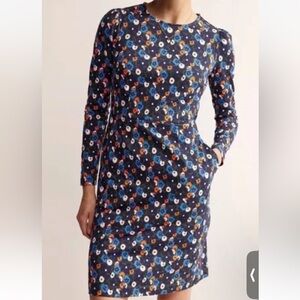 Boden Floral Midi Dress - Blue and Multicolor